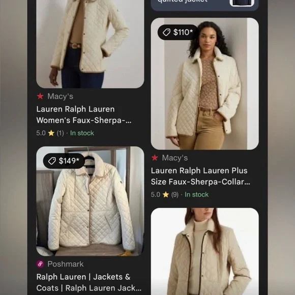 Lauren Ralph Lauren Off-White Quilted Utility Jacket - Picture 2 of 11